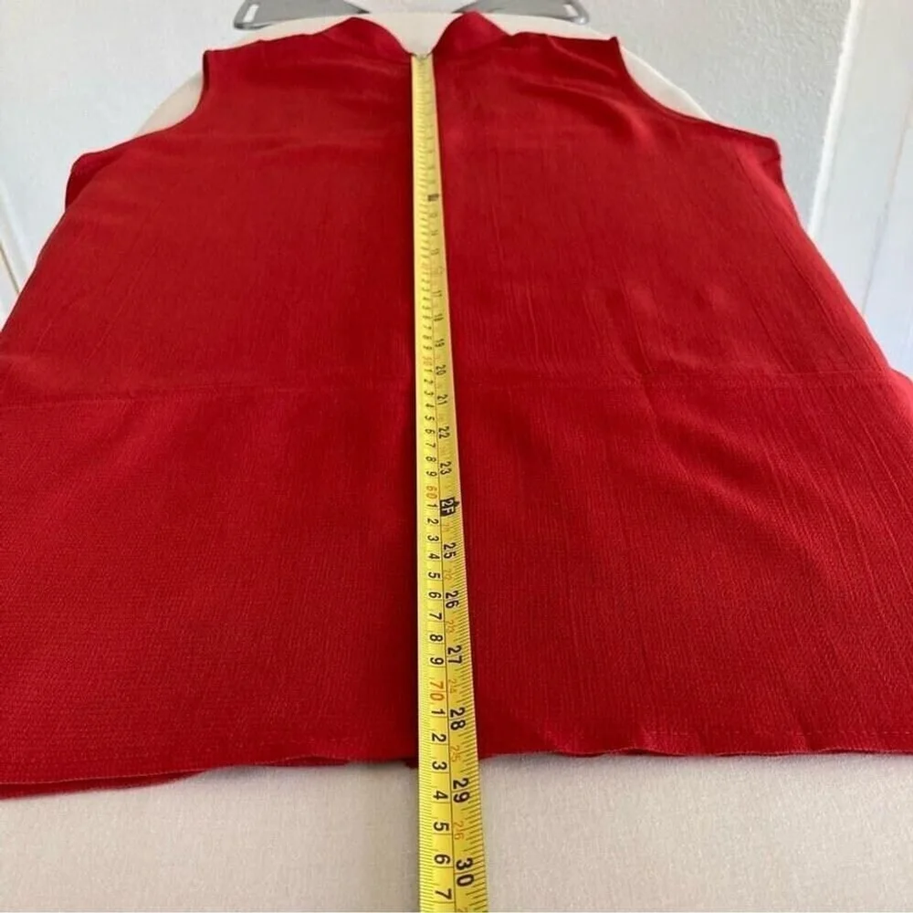 Diane Von Furstenberg Medium Solid Shirt Collar Tunic Top Sleeveless Button - Picture 9 of 10